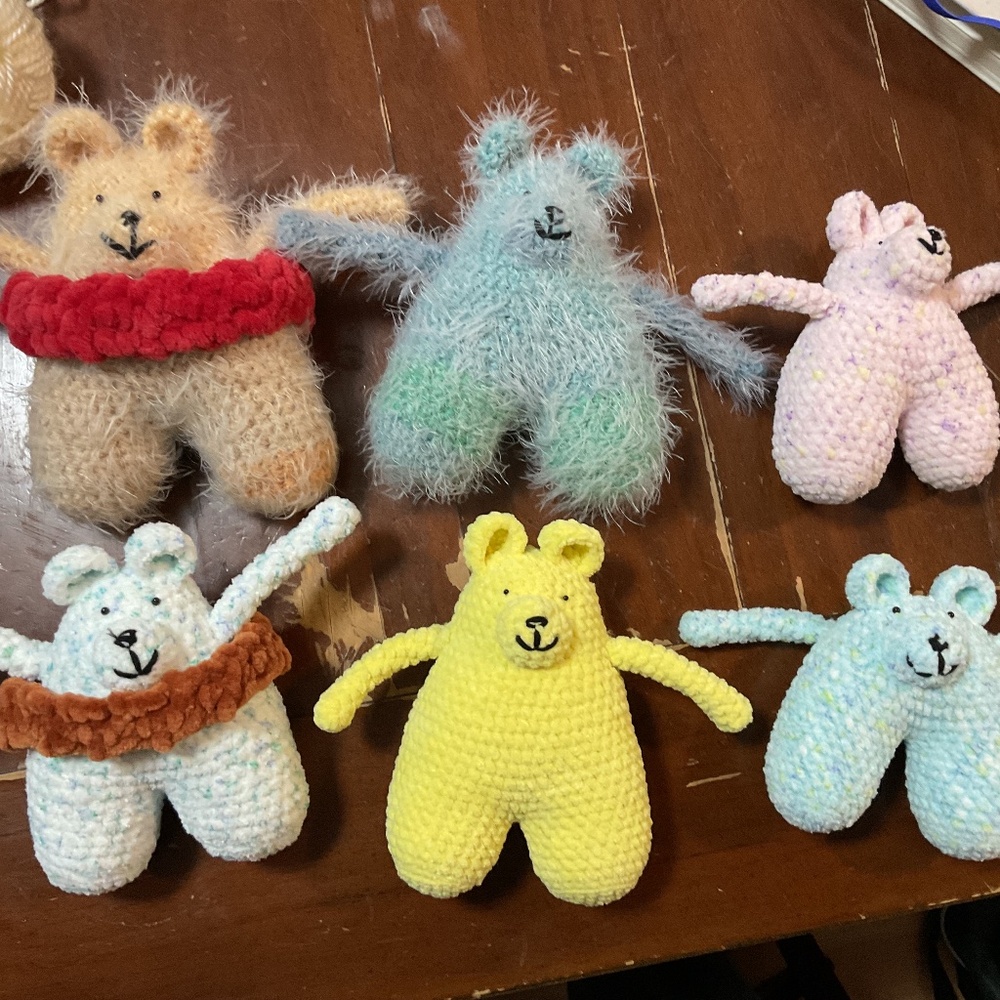 Handmade Crochet Bear Plushies Assorted